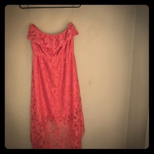 Coral High/Low Dress